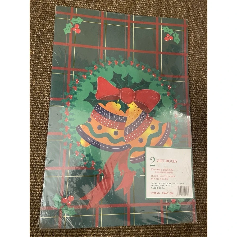 2 Vintage New Christmas Gift Boxes 90s New Sealed